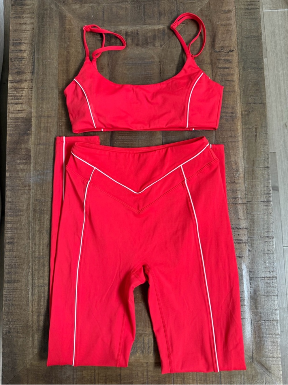 YLLW Red Workout Set Bra Leggings